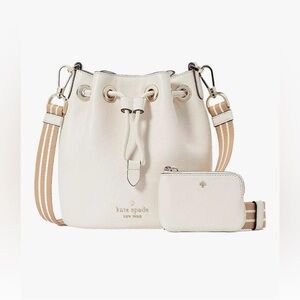 NWT Kate Spade Rosie Pebbled Leather Mini Bucket Crossbody Bag Parchment Ivory